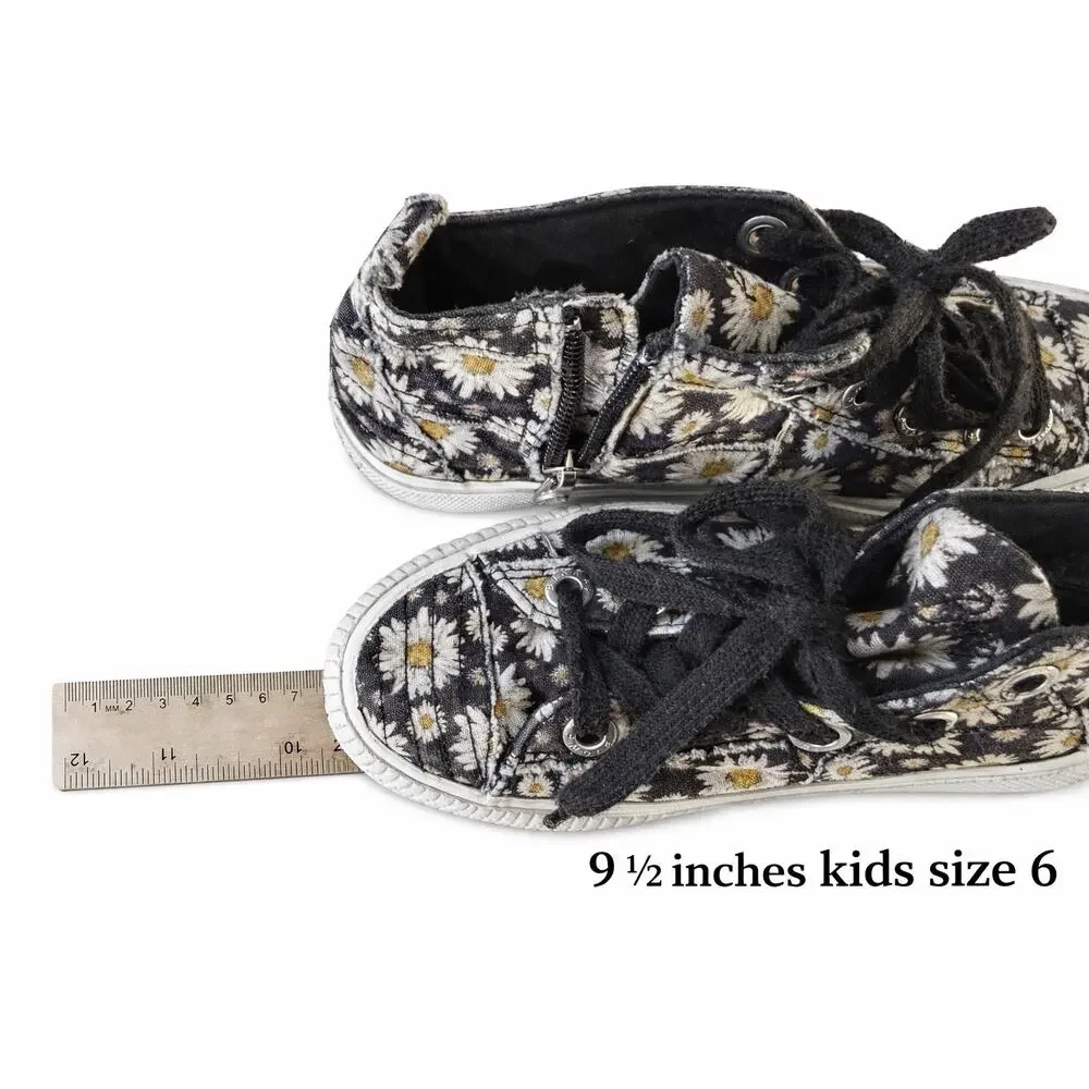 Blowfish Malibu Daisy Floral High Top Sneakers‎ Girls Side Zip Coquette Cute